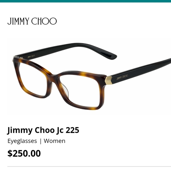 NWT RX-ABLE JIMMY CHOO eyeglass frames JC225 Dark Havana - Picture 1 of 7